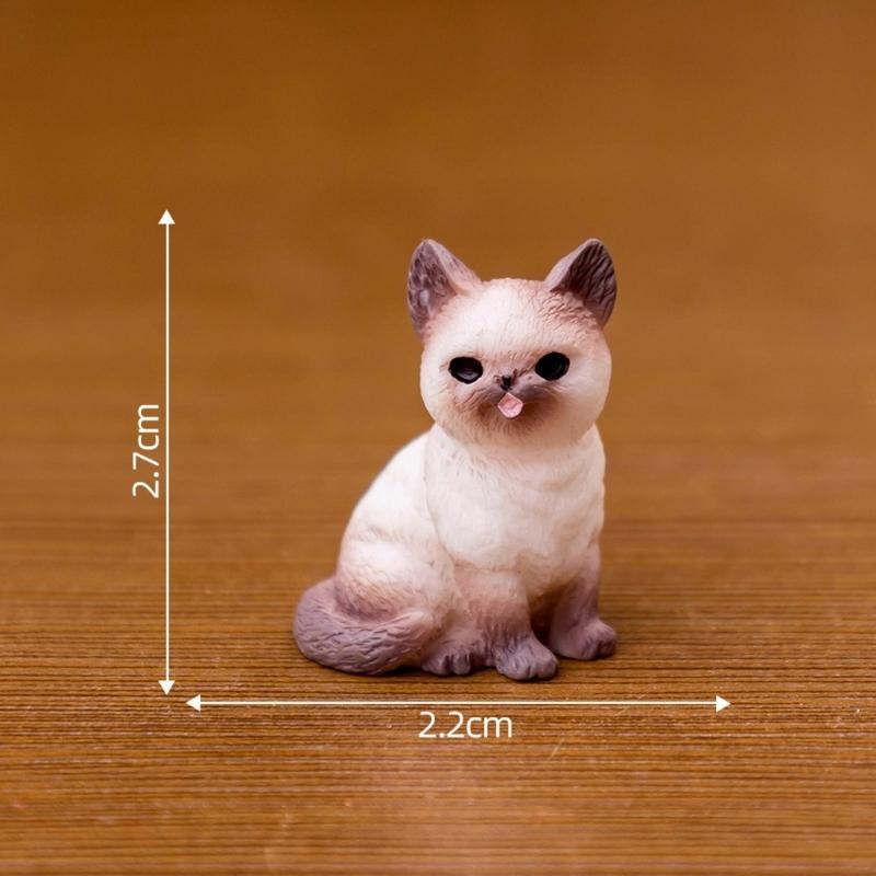 12PCS Simulation Resin Cats Model Figurine Safe Desktop Ornament Accessories For Creative Garden Landscape Display
