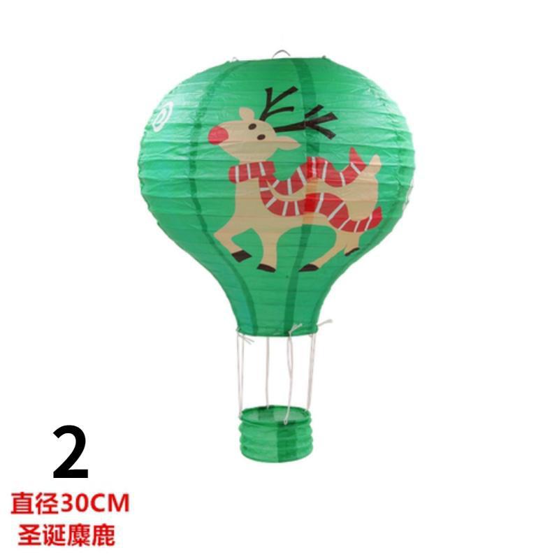1PC Santa Claus Elk Hot Air Balloon 12 Inch Paper Lantern Lampshade DIY Crafts Ceiling Hanging Xmas Decorations Party Supplies