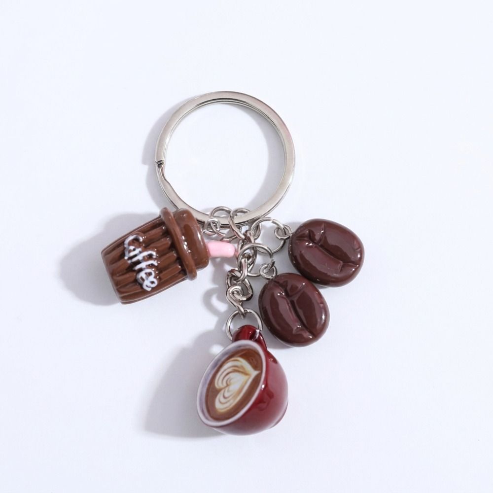 2PCS Mini Size Coffee Cup Keychain Coffee Shape Bag Pendant Mini Keychain Pendant  For Backpack