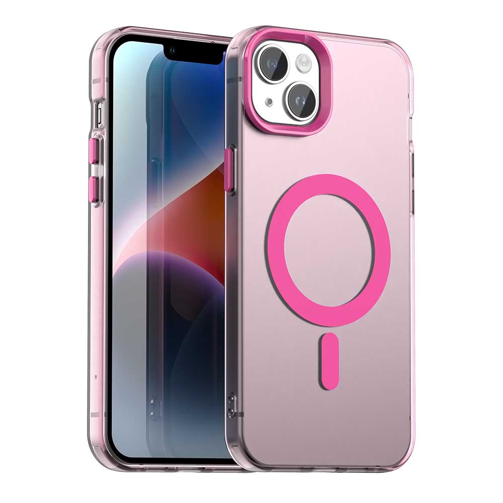 Candy Series For iPhone 15 Case Compatible with MagSafe PC+TPU+PET Anti-Drop Phone Cover