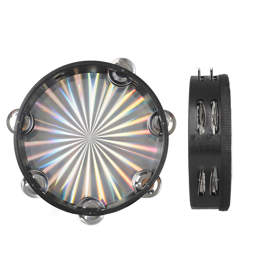 Tambourine Drum Laser Band Accompanying Orff Percussion Instrument 8in 2 Rows Bells