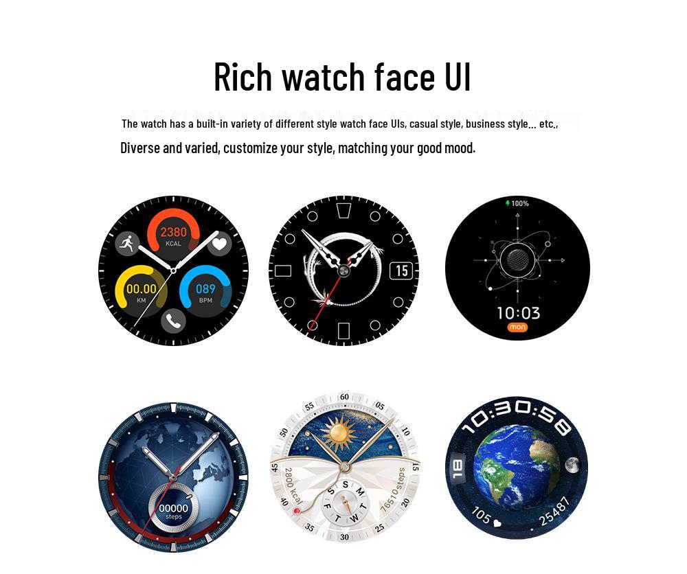 GT5PRO Herren Smartwatch Rundes Zifferblatt: Sport Bluetooth mit NFC & Langer Akkulaufzeit
