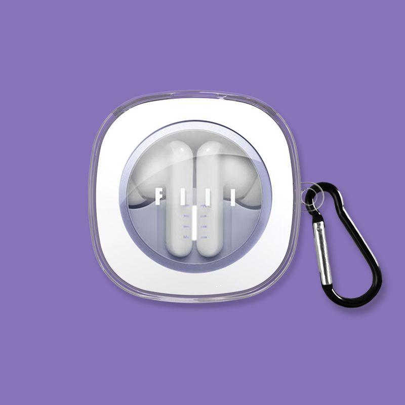 

Headset Storage Box Cartoon Creative Silicone Drop-Resistant Graffiti Dustproof Earphone Case Male and Female Trendy Brand Fun Ins Style New Arrival Transparent + Hook