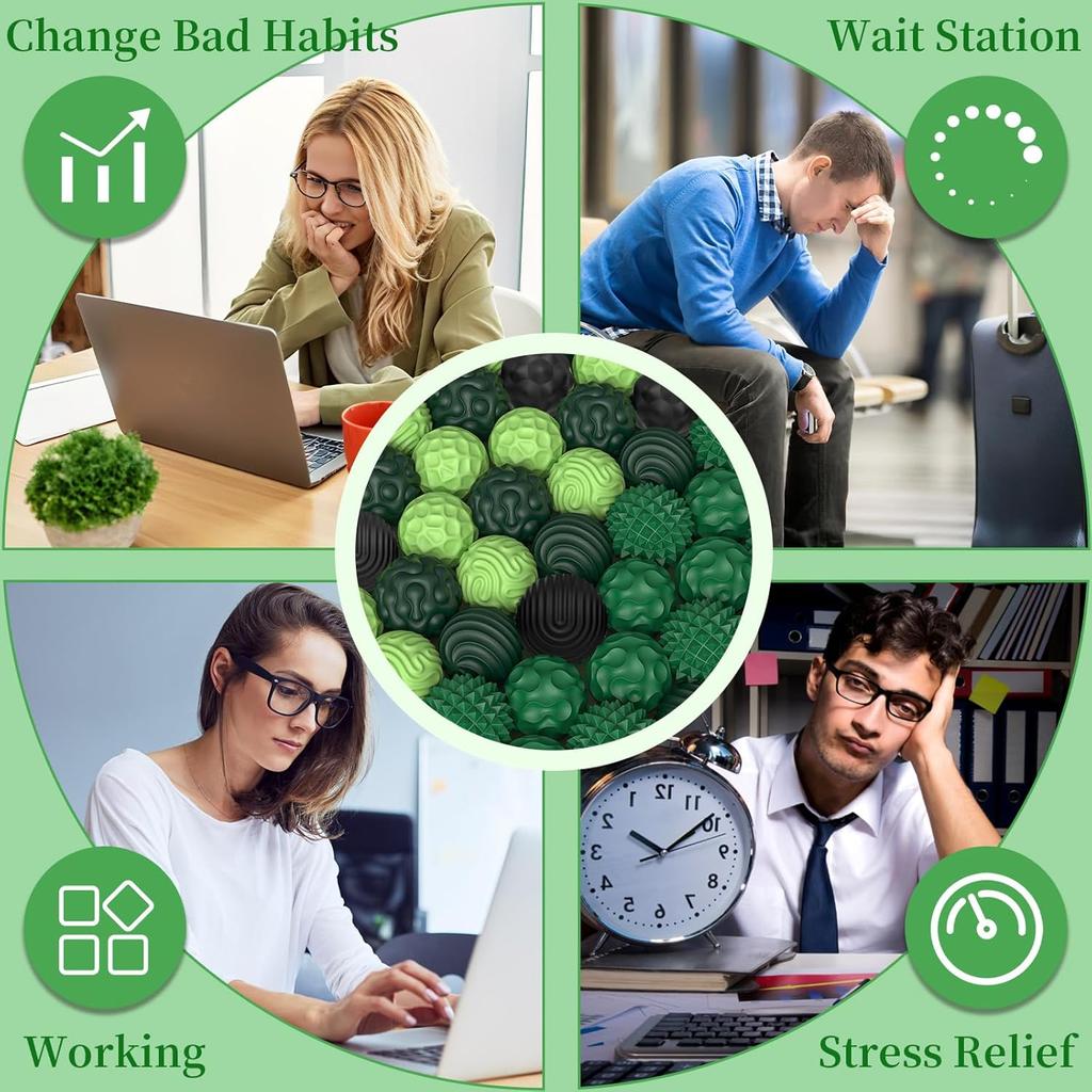 Magnetyczne Piłeczki Sensoryczne Fidget - 8 szt. Silikonowe Piłeczki do Redukcji Stresu dla Dorosłych i Nastolatków Ciche Magnetyczne Zabawki Fidget na Biurko z Teksturą