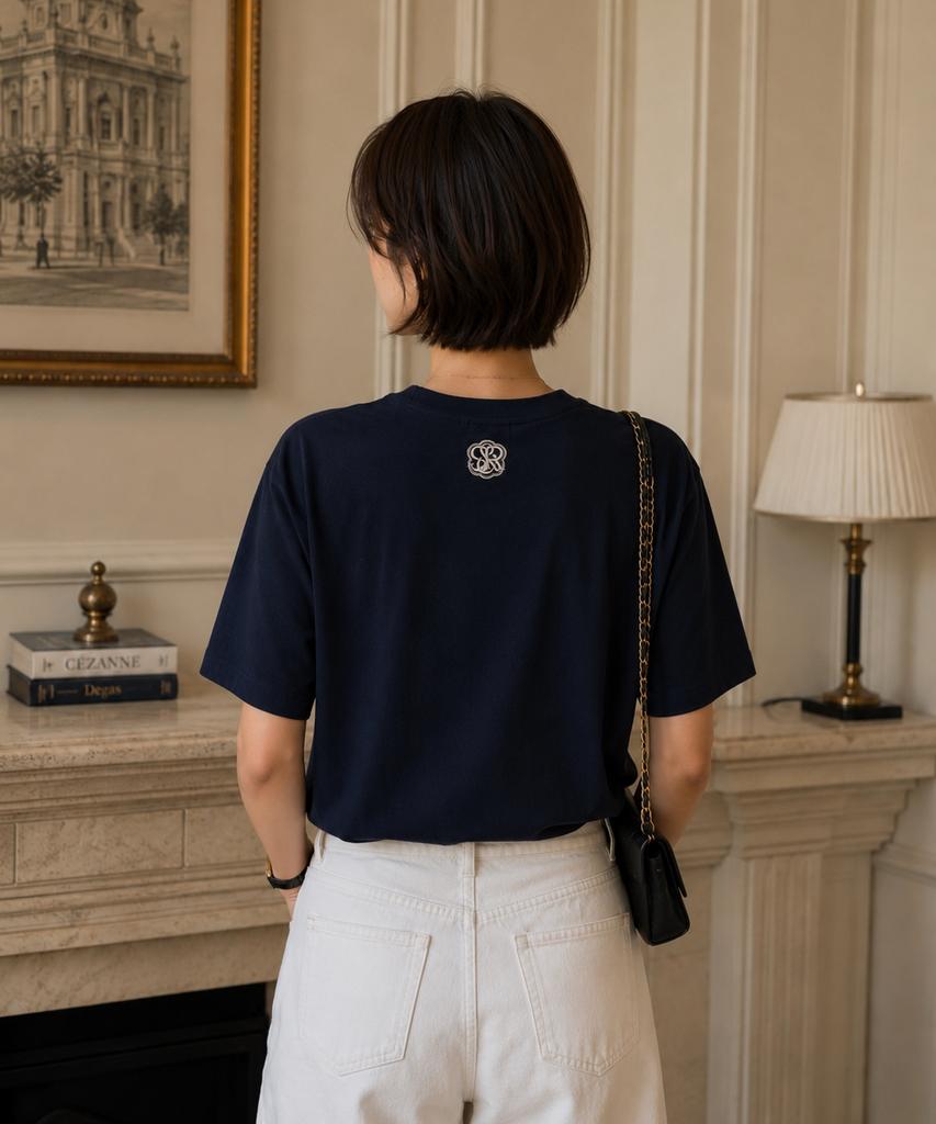 Seuteijial Signature Serve Short Sleeve T-Shirt [Navy]