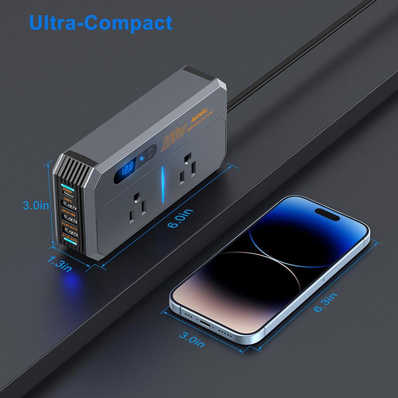 Car Inverter 200W DC 12V To AC 220V 110V Transformer Convert Multi-function Socket Converter Car Inverter Power Adapter Inverter