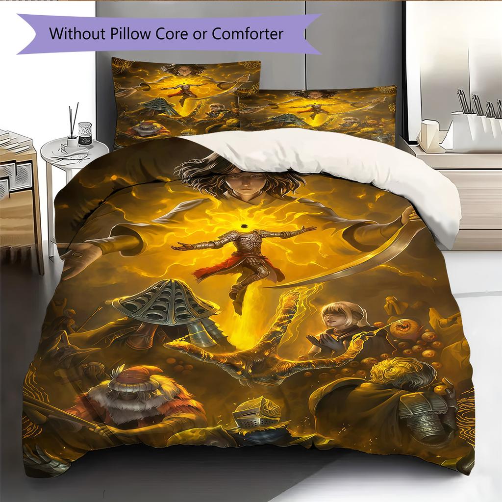 Elden Ring Set Biancheria da Letto Trapunta Copripiumino Federe Decorazione Casa Regalo di Compleanno (1 * copripiumino + 2 * federa, senza nucleo)