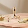 Vintage Wooden Dish Display Rack Curved Design Handmade Foldable Easel Plate Tea Cake Dish Display Stand Kitchen Bar Home Decor