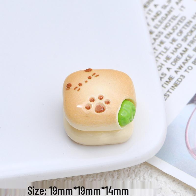 DIY Resin Cream Glue Hair Clip & Crocs Charm - Cat Sandwich & Double Layer Chocolate Food Toy
