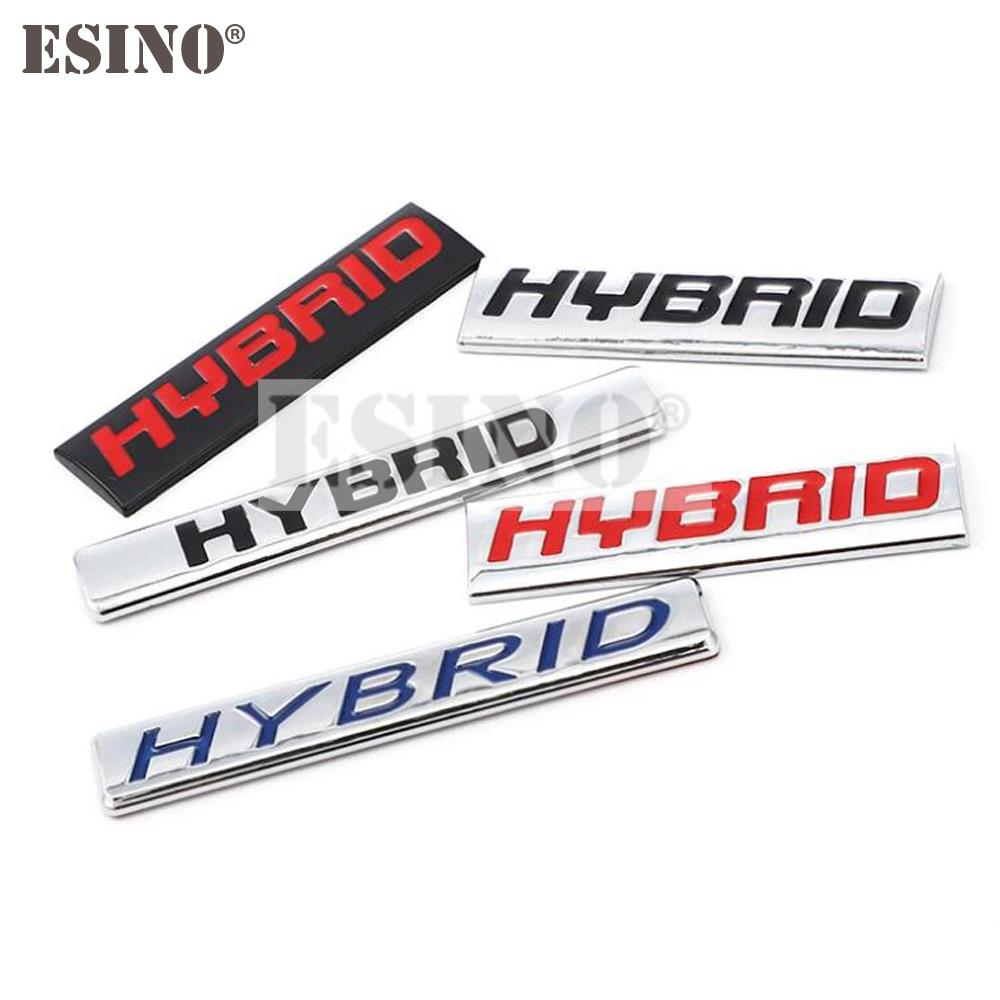 Car Styling Hybrid 3D Rear Trunk Metal Chrome Zinc Alloy Emblem Badge Decal for Toyota Corolla Camry Prius Prado RAV-4 Tundra EA8