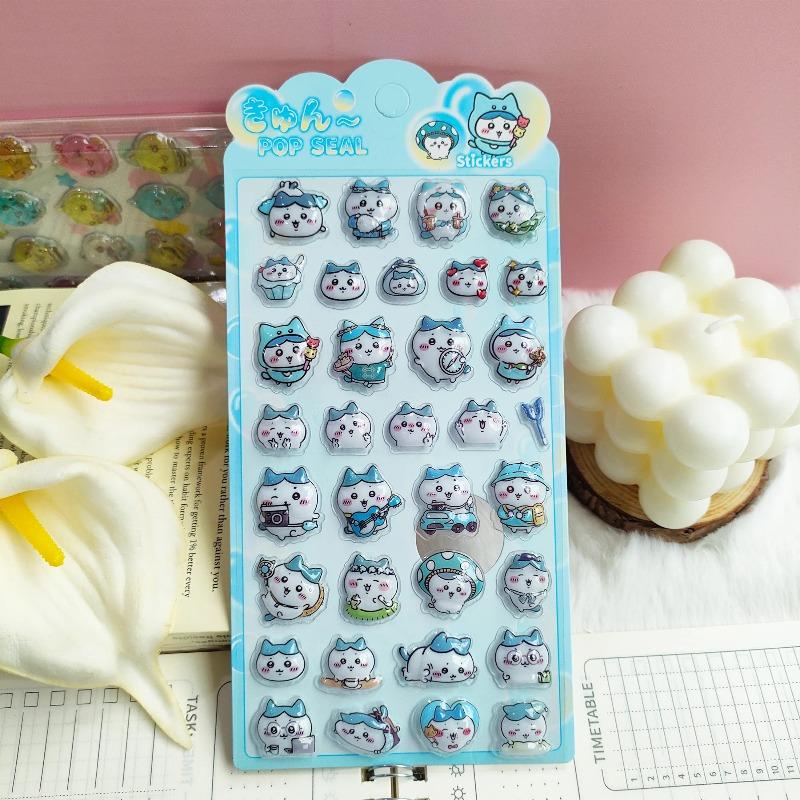 New Cute Cartoon Anime 3D Stickers - Hot Relief Hollow Decals, Waterproof For Kids Laptop Decor & Anime Fans Kawaii Gifts