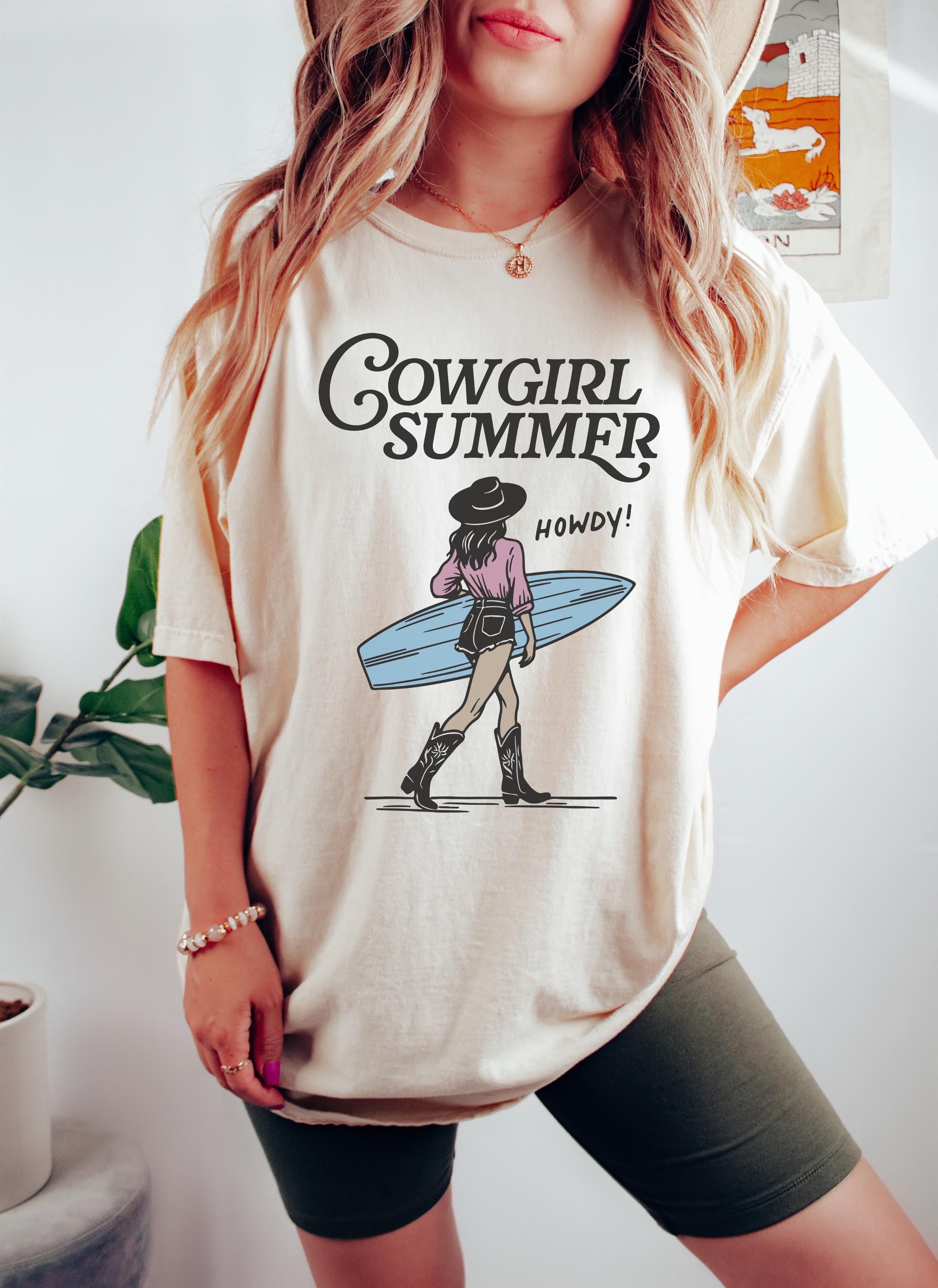 

Vintage Cowgirl Summer Shirt Howdy Shirt Cowgirl Shirt Summer Shirt Beach Shirt Surfing Shirt Western Summer Times Shirt S
