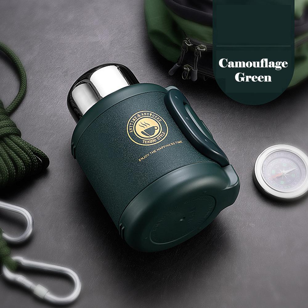 

Вакуумная фляга из нержавеющей стали 316, Термокувшин с интеллектуальным дисплеем температуры, Заварочный чайник, Бутылка для воды для занятий спортом на открытом воздухе 1.2L зелёный