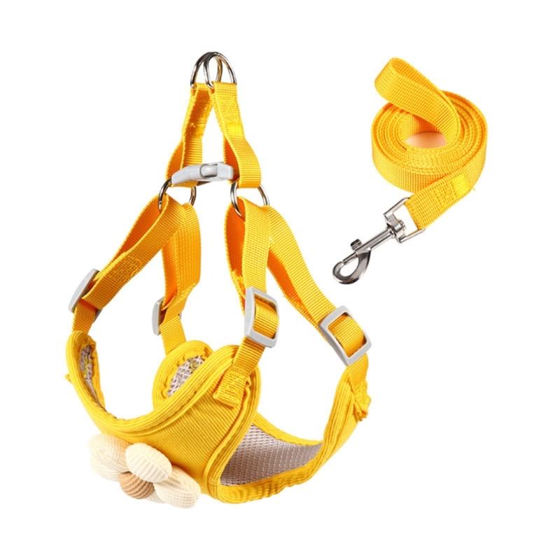 Dog Leash Slip Lead Vest with Lovely Flower Vest Rope 4ft Long Pet Strong Training Walking Swimming Hiking Lead