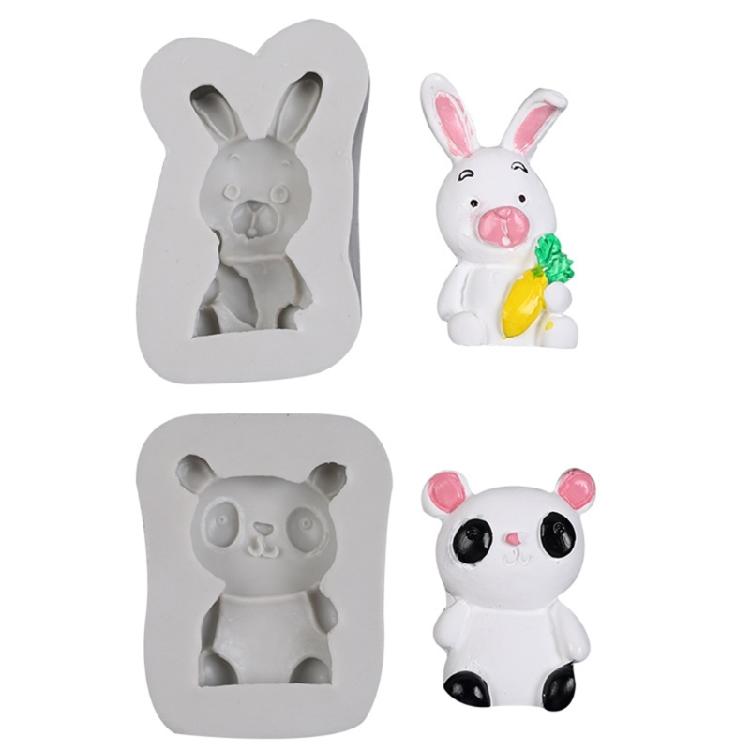 Food Grade Resin Soap Making Mould Safe Silicone Mold Lovely Cartoon Animal Charm Design Baking Craft Tool