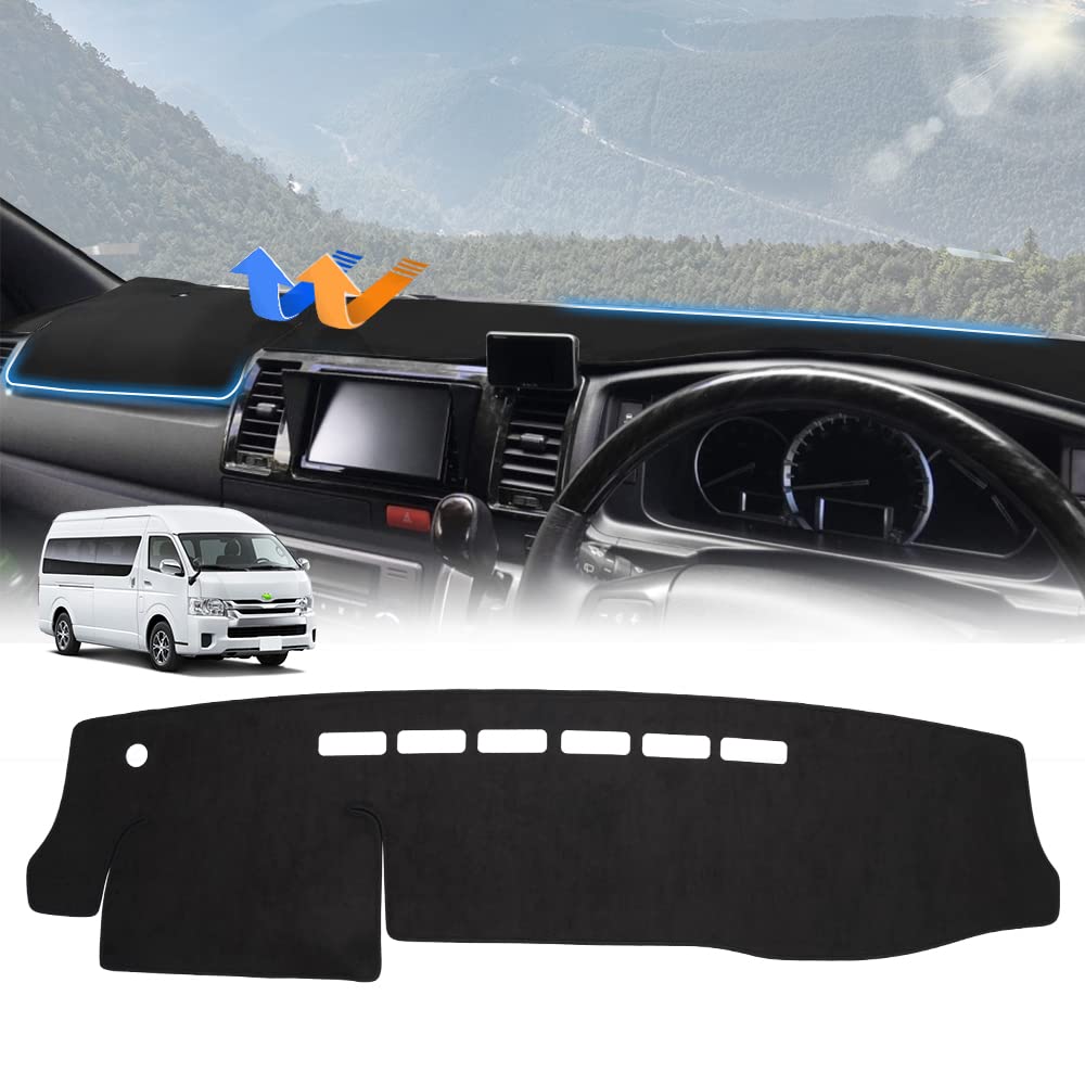 

Cartist Dashboard Mat for Toyota Hiace 200 Series August 2004 dashboard mat for vehicles with passenger sun dashboard and interior Suede set Black for чёрный