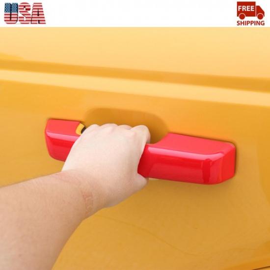 Red Accessories Car Door Handles Shell Handle Cover For Ford 4door Bronco +
