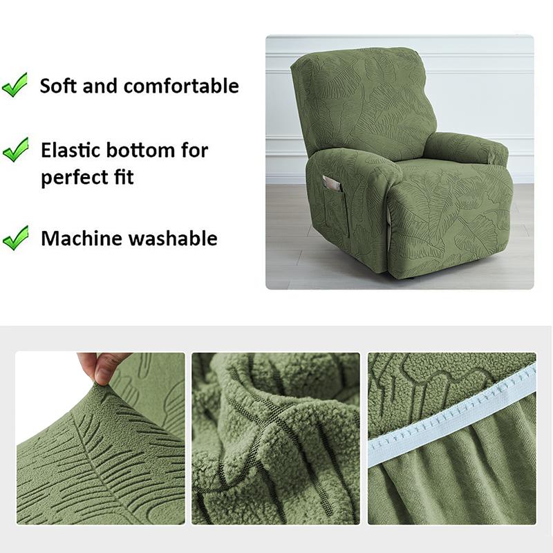1/2/3 Seater Split Recliner Sofa Covers Jacquard Stretch Armchair Slipcover Lounge Recliner Chair Cover for Living Room