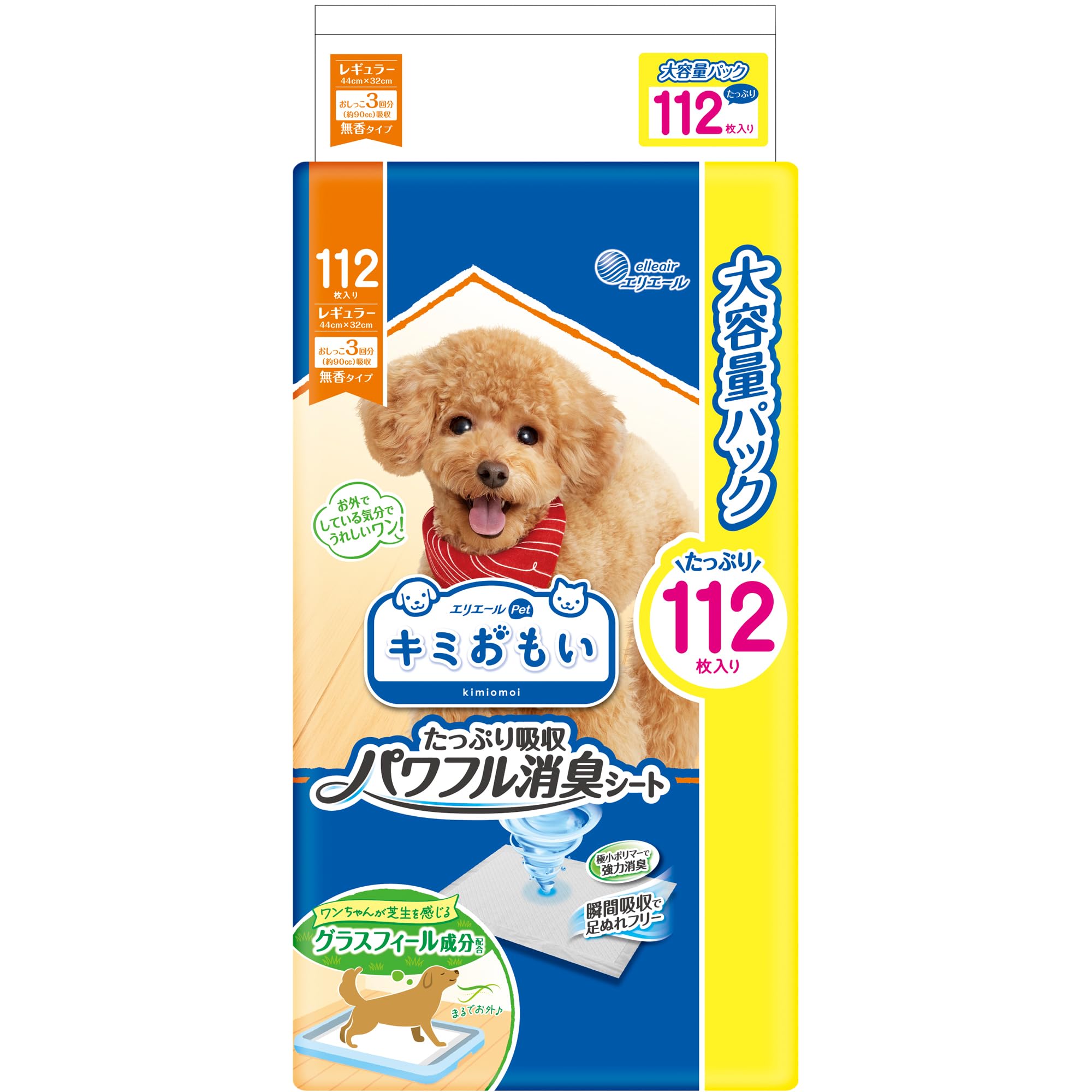 

Elleair Pet Kimi Omoi Мощные дезодорирующие салфетки Обычные 112 шт. белый