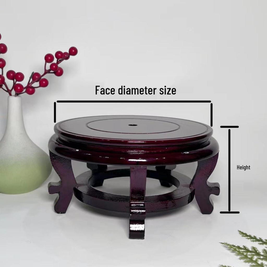 Okrągła Podstawa z Litego Drewna na Wysokich Nóżkach do Doniczek, Waz, Akwariów, Garnków na Wino i Wystroju Wnętrz.
