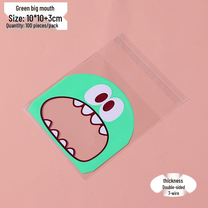 Foodie Little Monster Snowflake Crisp Self-Adhesive Gift Bags, Cookie & Candy Packaging, 100-Pack, 3 Color Options