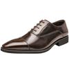 Genuine Leather Men's Shoes Patent Leather Three Joint Oxford Shoes Pointed Toe Business Formal Leather Shoes Soft Sole