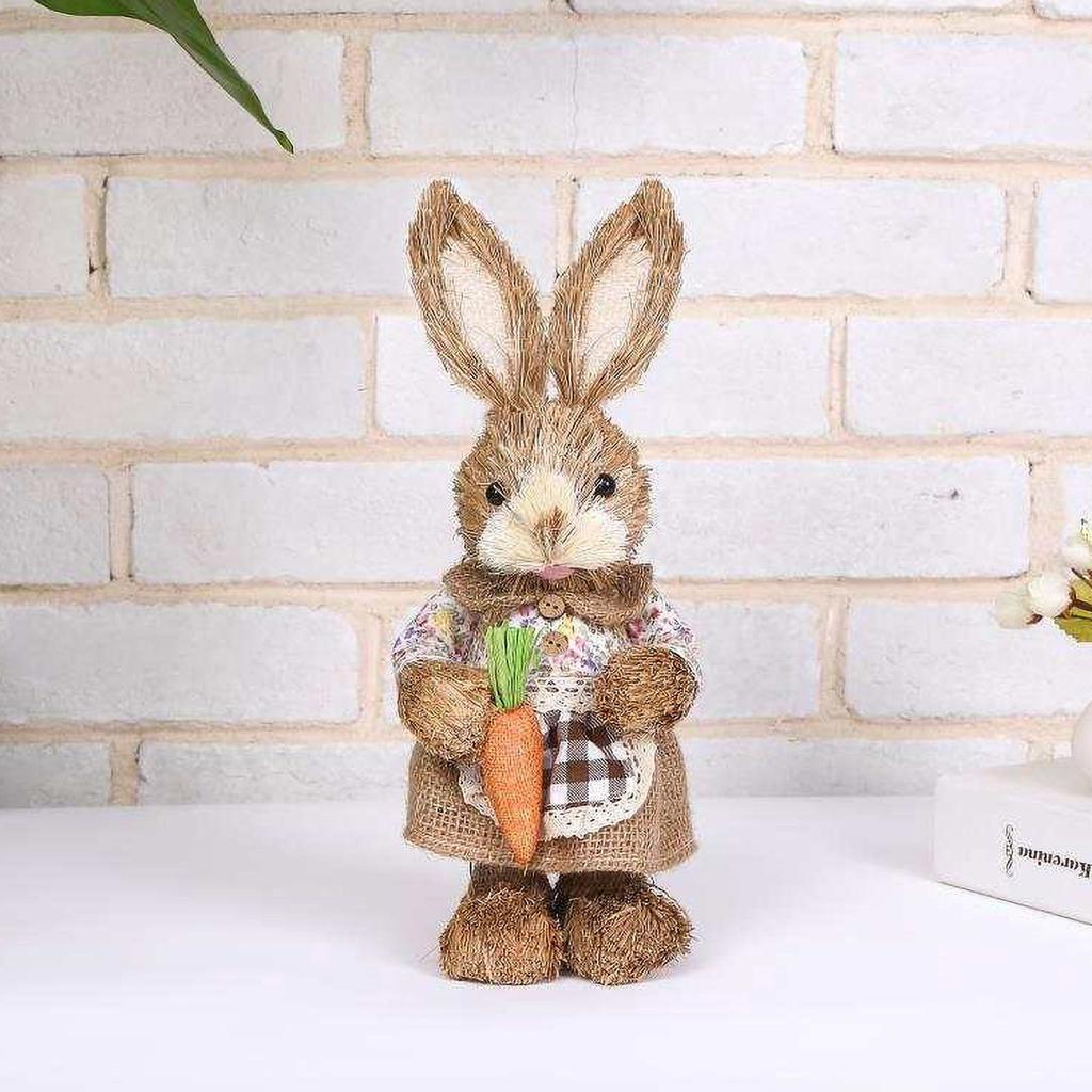 Easter Simulation Bunny Home Garden Bunny Decoration Creative Straw Bunny