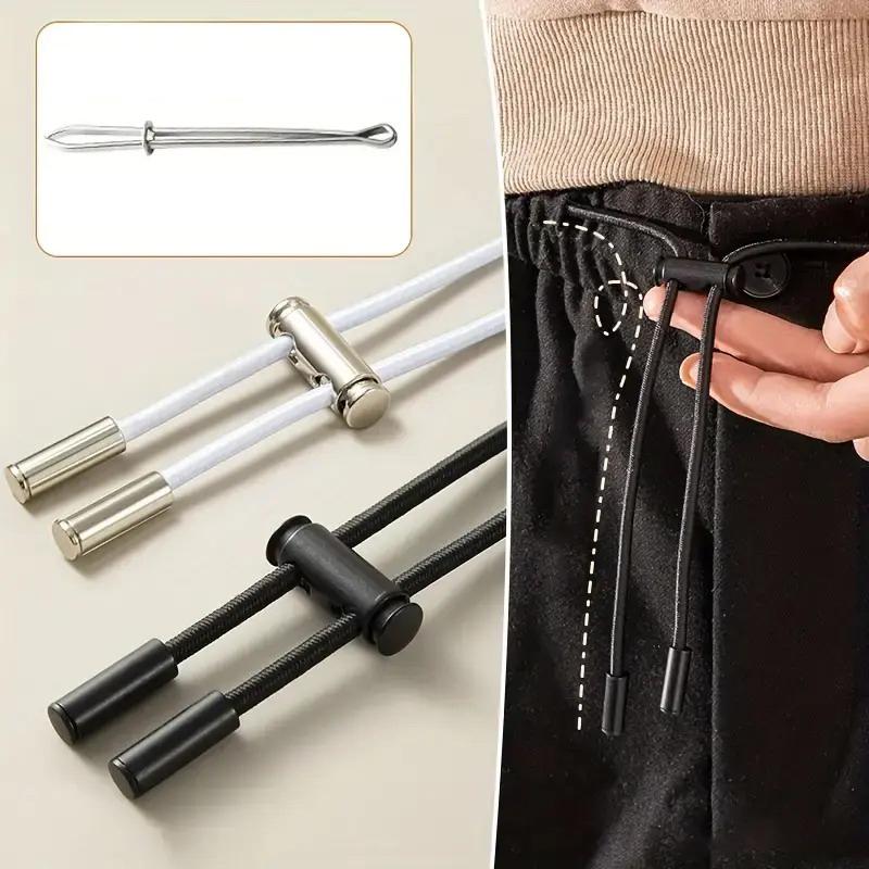 2M Strong Elastic Band Sweatpants Waist Drawstring Strap Threading Device ,Cord Lock Stopper DIY Sewing Band Accessories