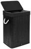 SOREN 80L Bamboo Laundry Basket with Lid, Black