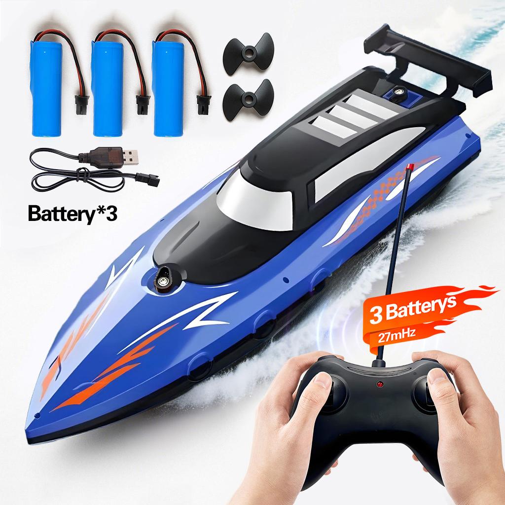 27MHz High Speed Remote Control Boat | Dual Motor Waterproof - Water Speed Boat Child Model Kids Boys Outdoor Pool Toys Gifts