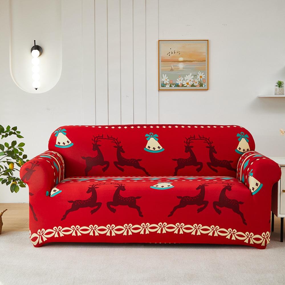 Stretchable Printed Sofa Cover Universal Elastic Slipcouch Full Encasement Soft Fabric Set