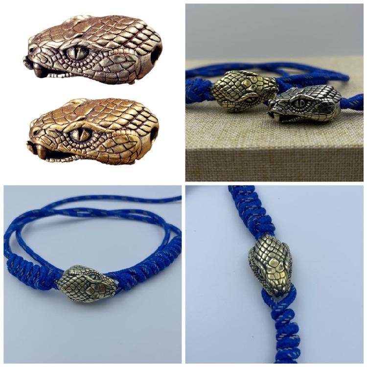 Snake Head Metal Beads for Creative Paracord Projects and Fashionable Jewelry Large Hole Charm