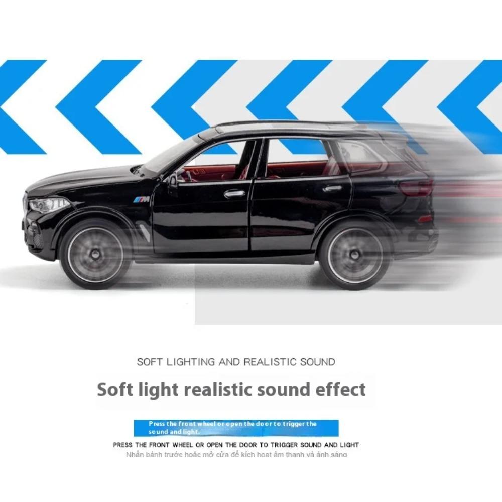 1/32 BMW X5 SUV Legierungsauto Druckgussmodell Simulation Sound & Licht Pull-Back Spielzeug Sammlung Dekorative Geschenk Jungen Hausdekoration
