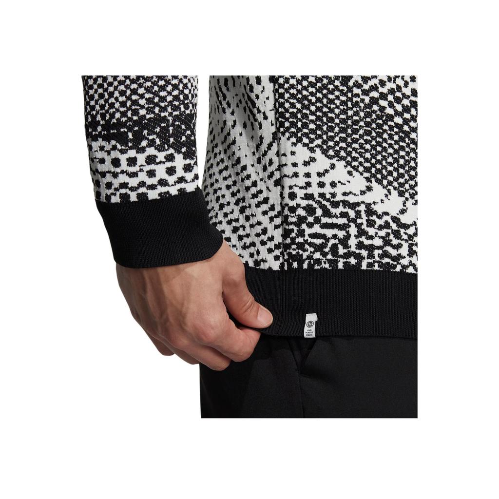 Adidas Pk Farbverlauf Streifen Rücken Halbreißverschluss Slim Fit Strickpullover Herren Oberteile Grau HM7625