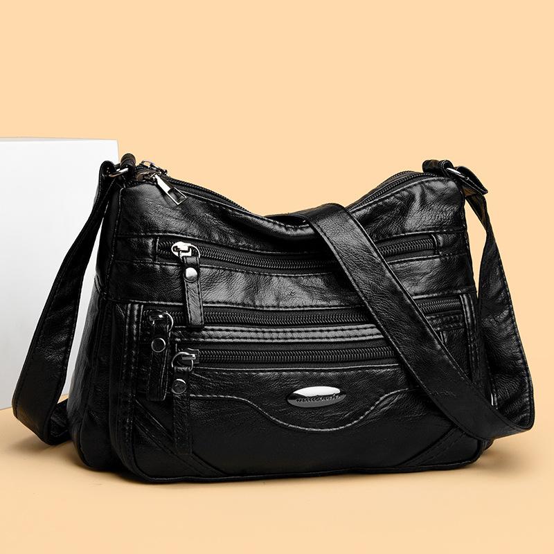 Damentasche aus weichem Leder, Damentasche für Mütter mittleren Alters, einzelne Schultertasche, große Kapazität, Umhängetasche, kleine Tasche