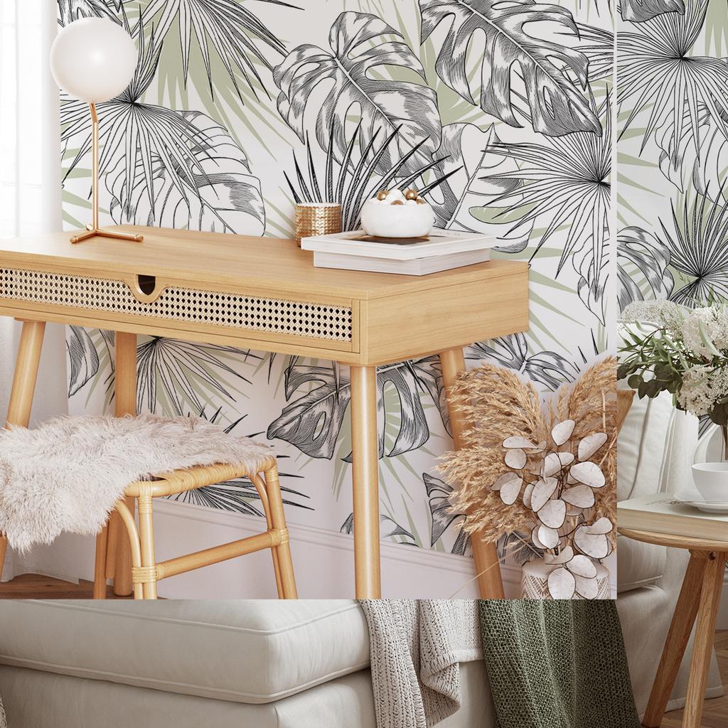 Gemustert Grün Bemalt Verdickte Tapete Selbstklebend Esszimmer Hintergrund Wandkunst Tapete Schlafzimmer Wohnzimmer Tapete