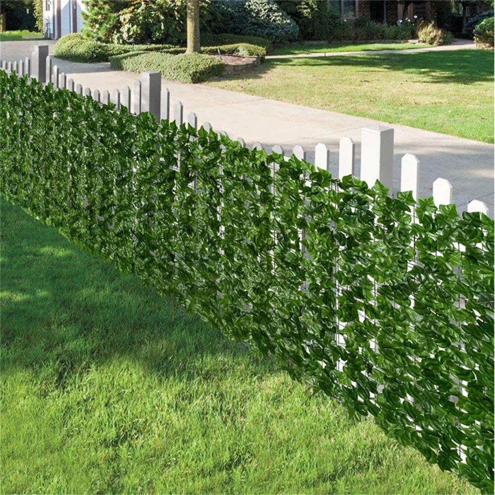 0.5x1m Dark-Colored Pothos Leaves Artificial Hedge Privacy Screen Garden Yard Faux Leaf Fence Barrier