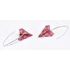 Boucles d'oreille papier Origami Avion Rouge rosé