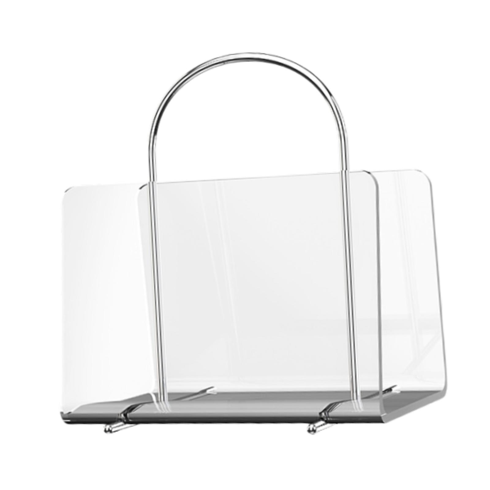 

Acrylic Bookshelf Desktop Organizer Space-saving Transparent File Book Holder прозорий
