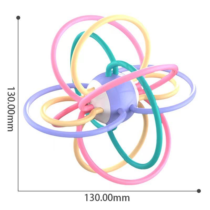 Soft Rubber Teething Rattle & Grasping Ball for Babies 0-12 Months
