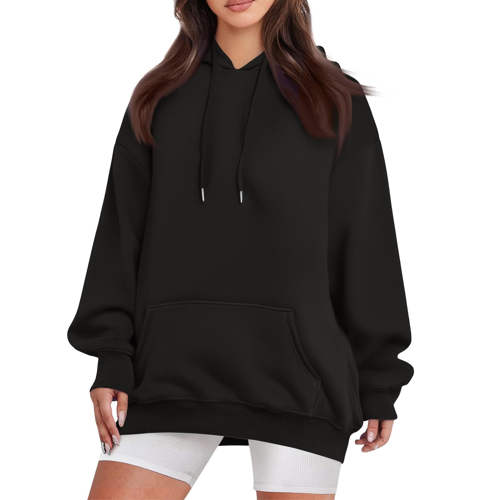 

Women s Fashionable And Comfortable Long-Sleeved Solid Color Hoodie M