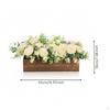 Wood Planter Flower Display Rectangular Artificial Floral Box Cream WoodenLook Arrangement