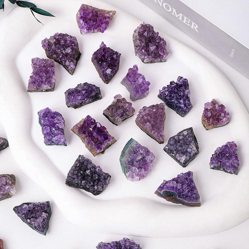 Natürlicher Amethyst Erz Rohstein Lila Kristalle Cluster Druse Geode Mineral Gestein Heilquarze Spitze Energie Zauberstab Handwerk