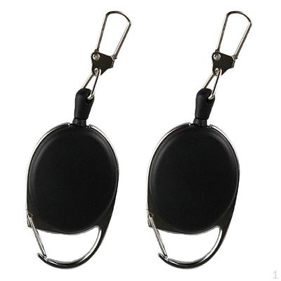 2pcs Retractable Key Chain Reel Holder Anti-theft Steel Wire Keychain