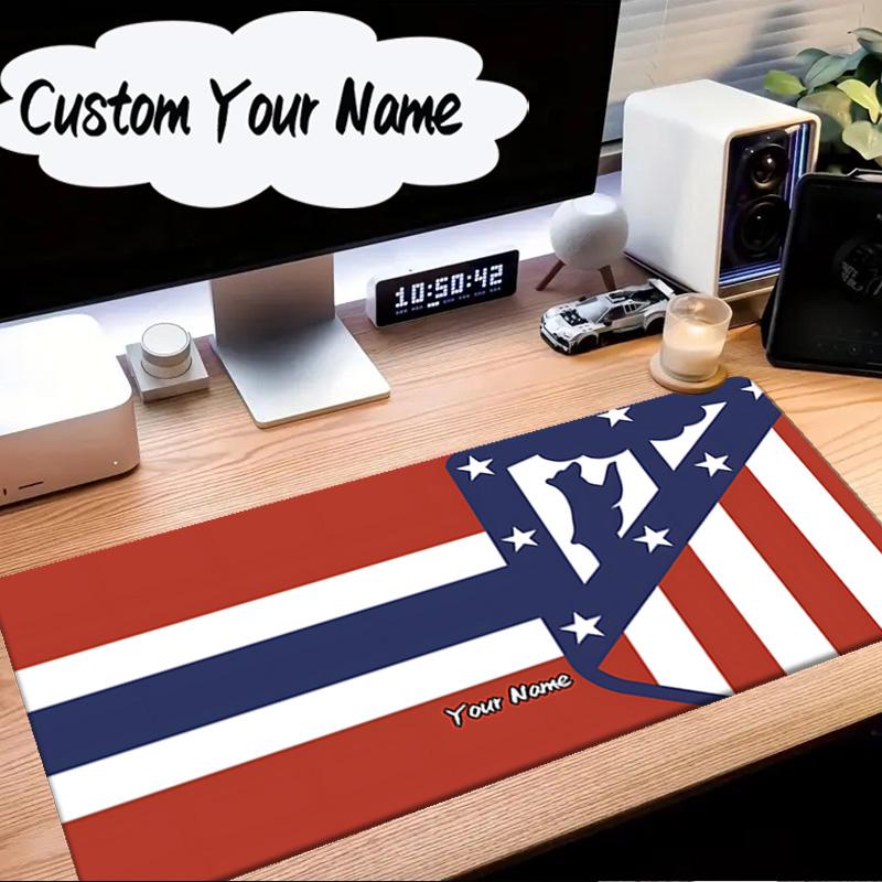 Custom Name Mouse Pad Atletico Madrid Crest Mouse Pad Desk Mat, Non-Slip Rubber Backer Pad For Computer Notebook Gaming Mouse Pad Birthday Gift