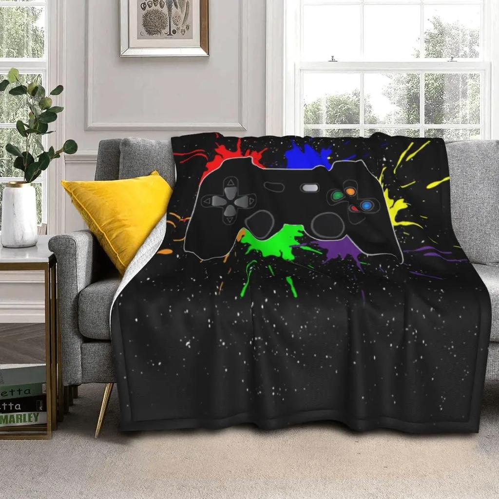 Gamepad Blanket Cool Game Gift For Boys Game Controller Blanket Gaming Video Game Soft Flannel Throw Blankets For Couch For Kids
