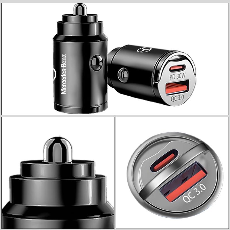 GLC GLB 30W Car Charger USB Ports Fast Charging Quick Charging Adapter For Mercedes Benz AMG A C E Class W201 W210 W108 W204 W2