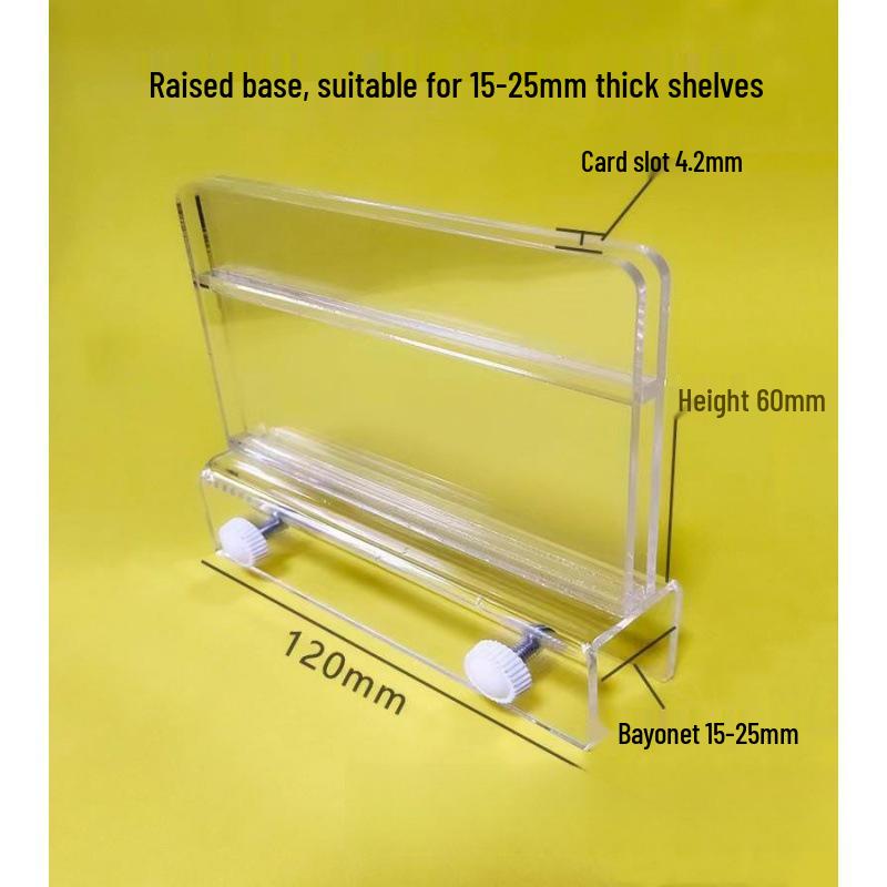 Acrylic Magnetic Clip for Signs - Transparent Plastic Snap Holder for Shelves