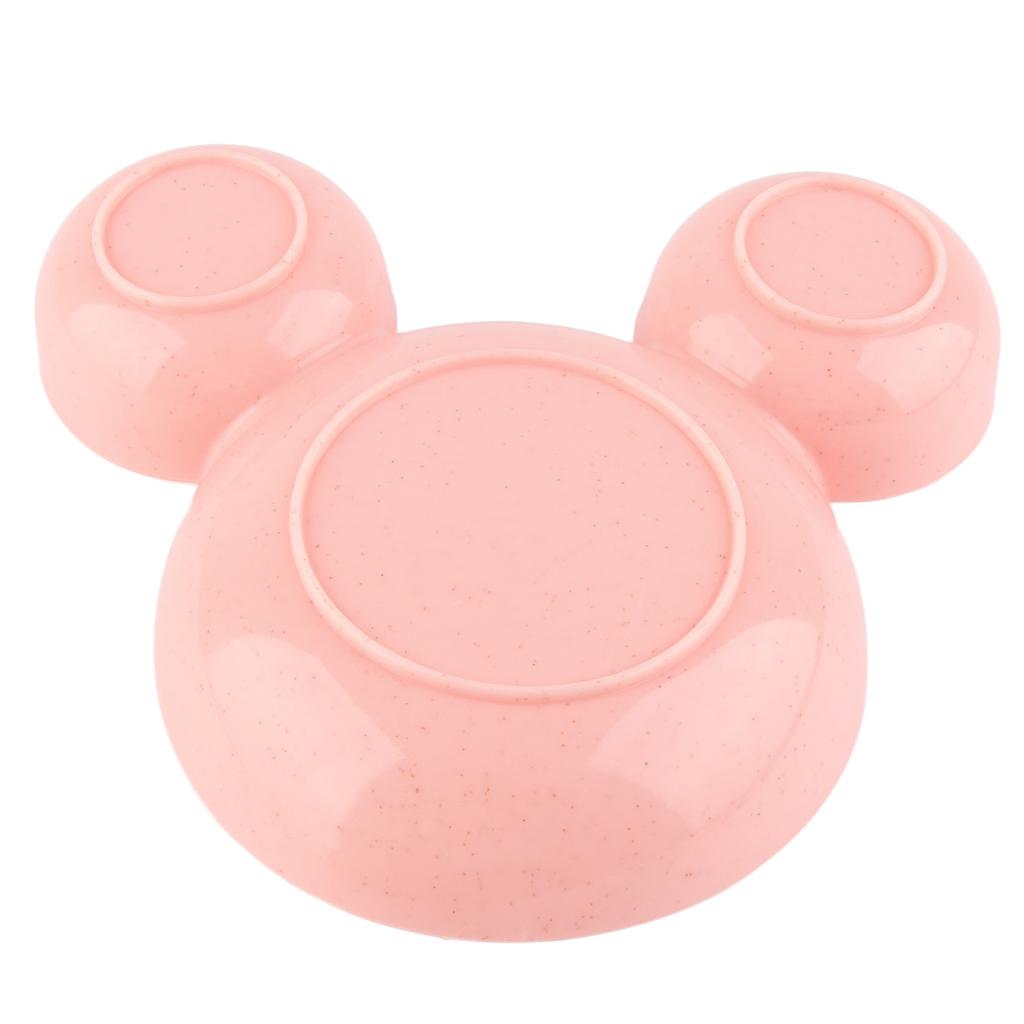Baby Bowl Cartoon Shape Dinner Plate Reusable Plastic Children Tableware with Double Ear