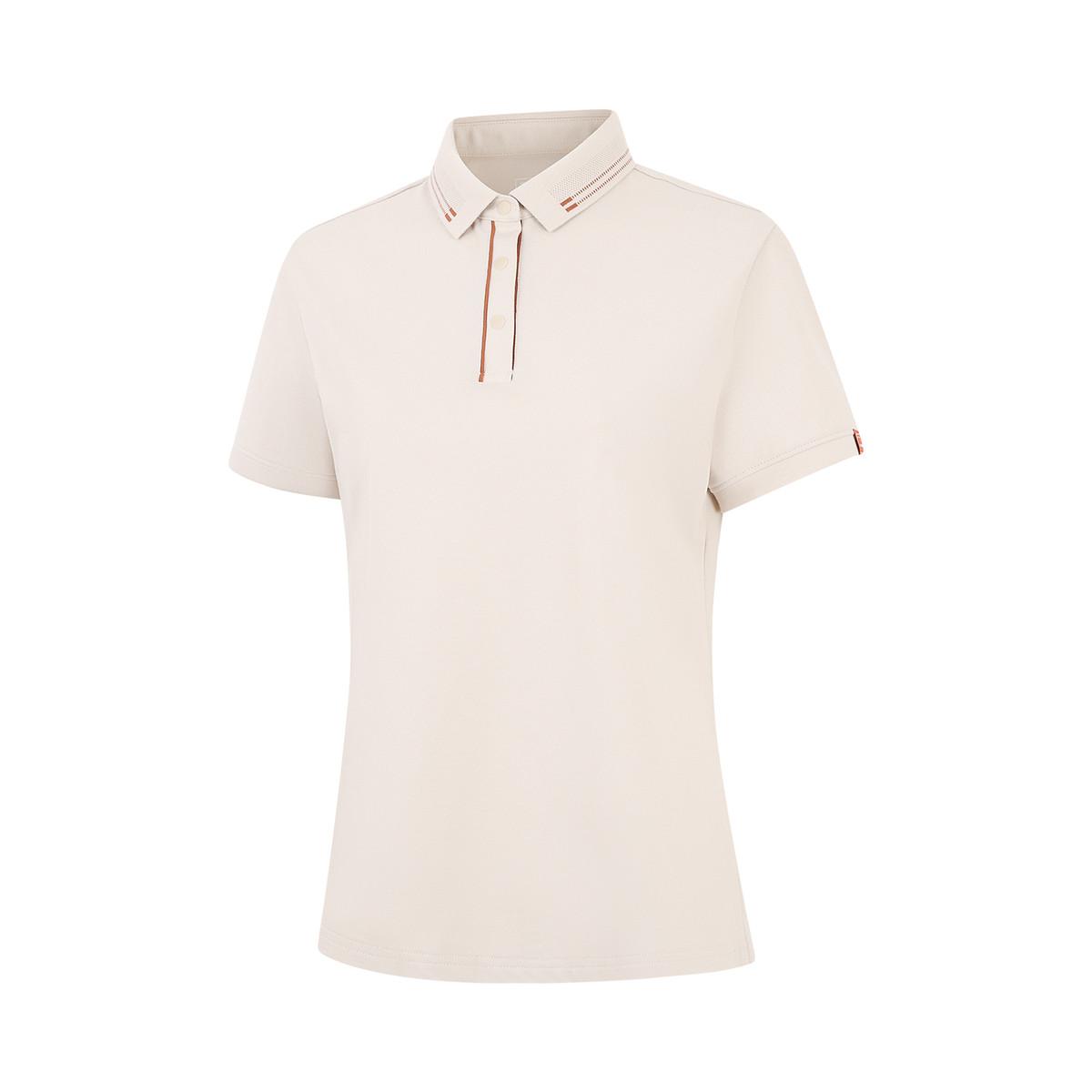 Li-Ning Fashionable Comfortable Breathable Polo T-Shirt Women tops Oatmeal-Gray APLW478-2 S